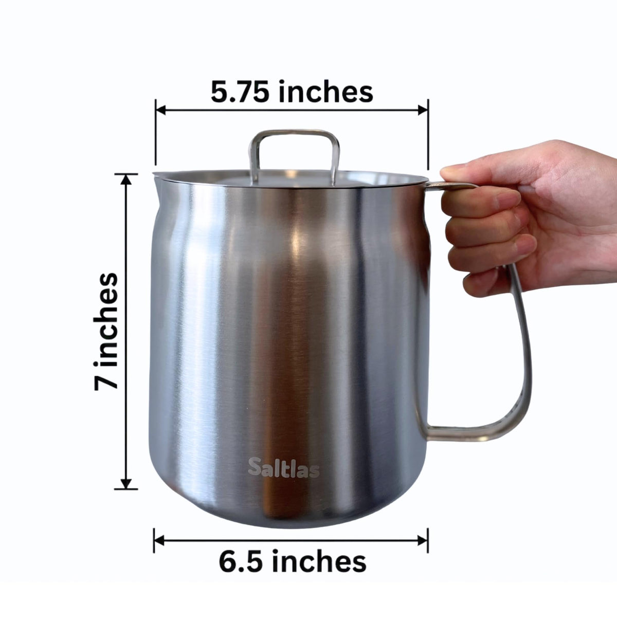 304 Stainless Steel Deep Fryer Pot with Basket and Oil Strainer, 3.5 L H703
