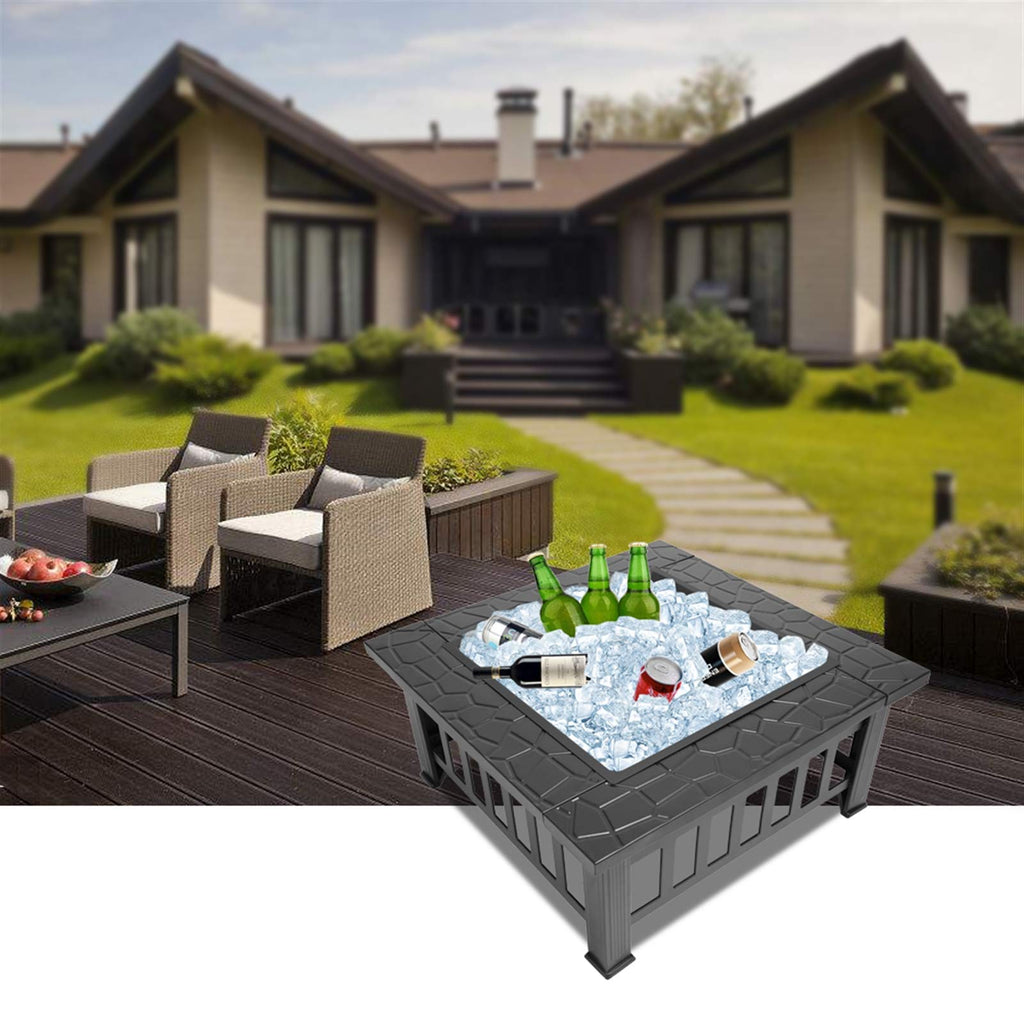 32 Inch Black Metal Wood Burning Fire Pit Q136