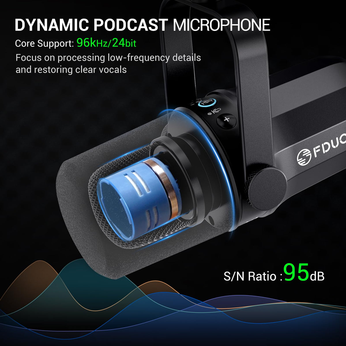 USB/XLR Dynamic Microphone Kit with Boom Arm D7829