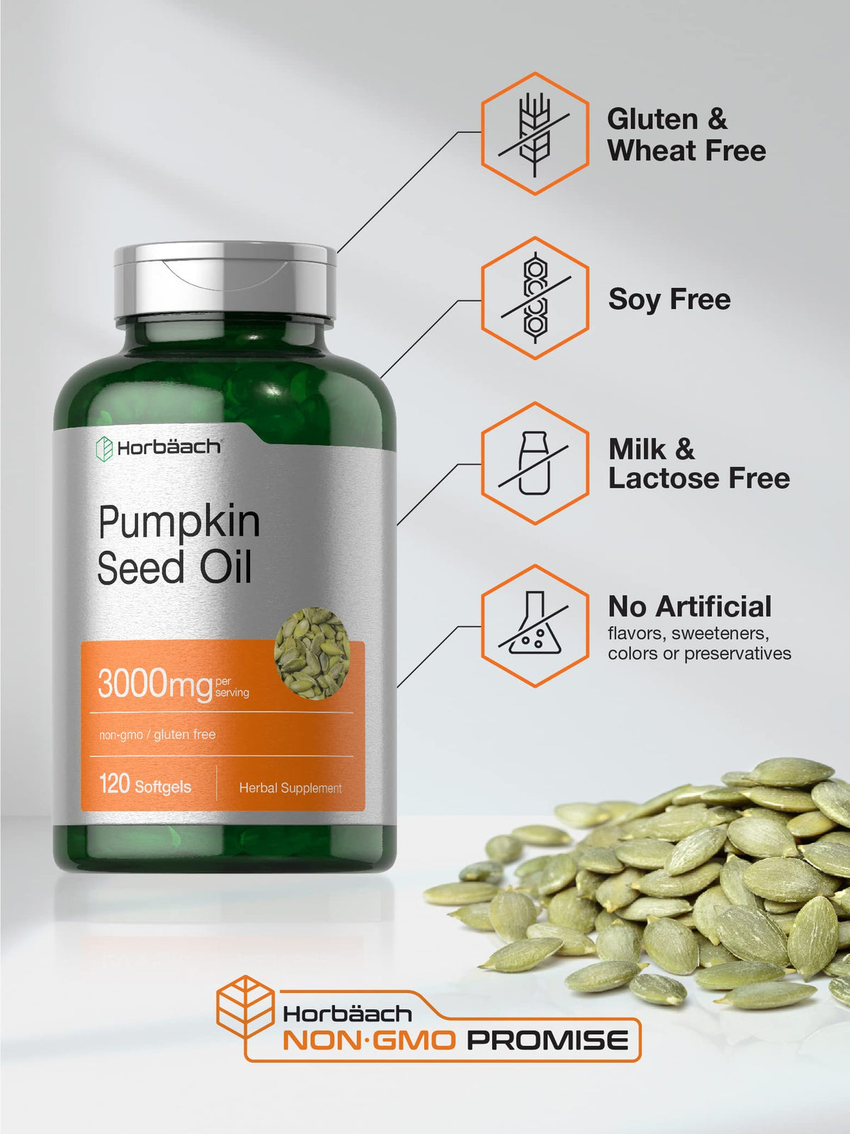 Pumpkin Seed Oil 3000mg 120 Softgel Capsules O3982