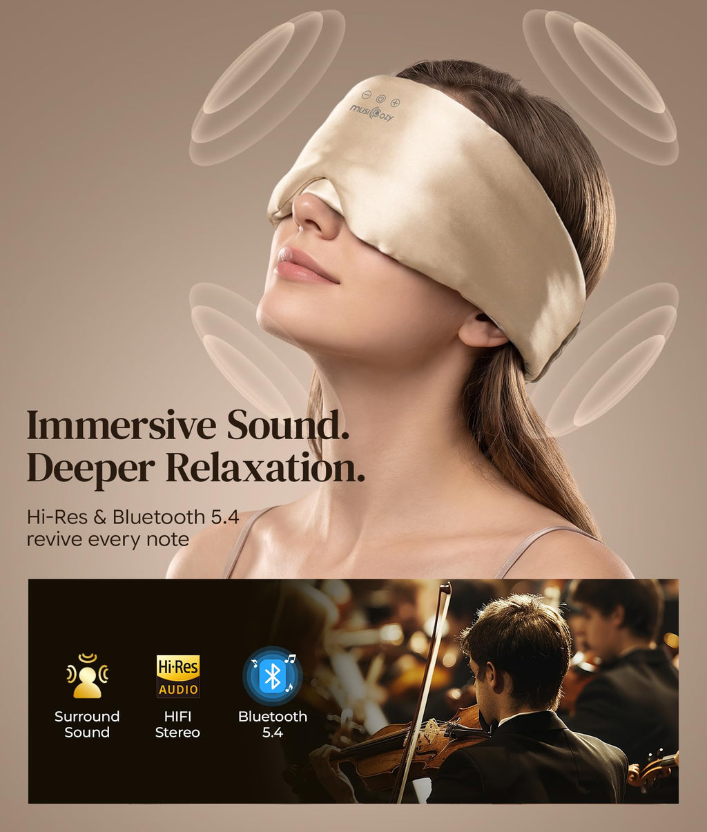 Silk Sleep Mask Bluetooth Headphones K7145