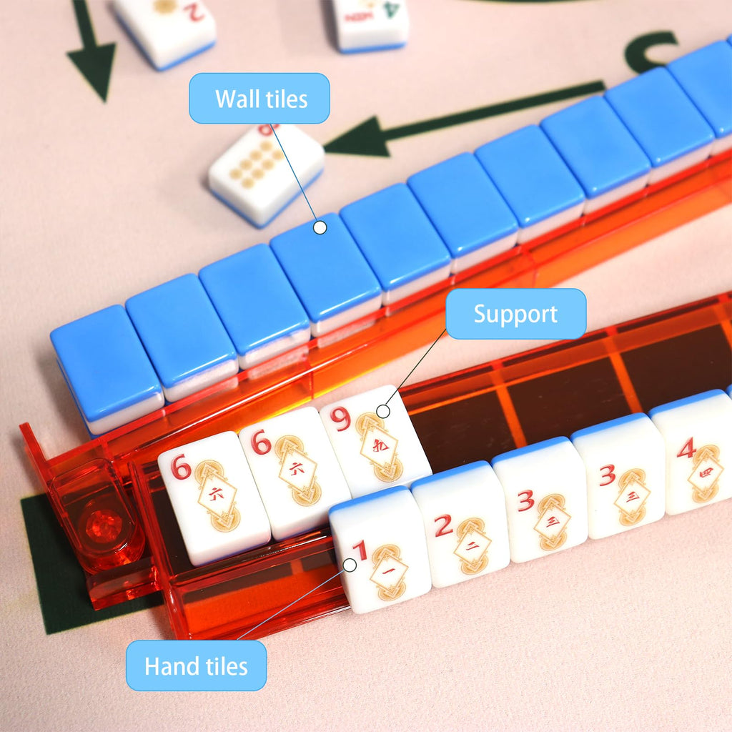 Set of 4 Compact Plastic Mahjong Racks with Pushers Z37736