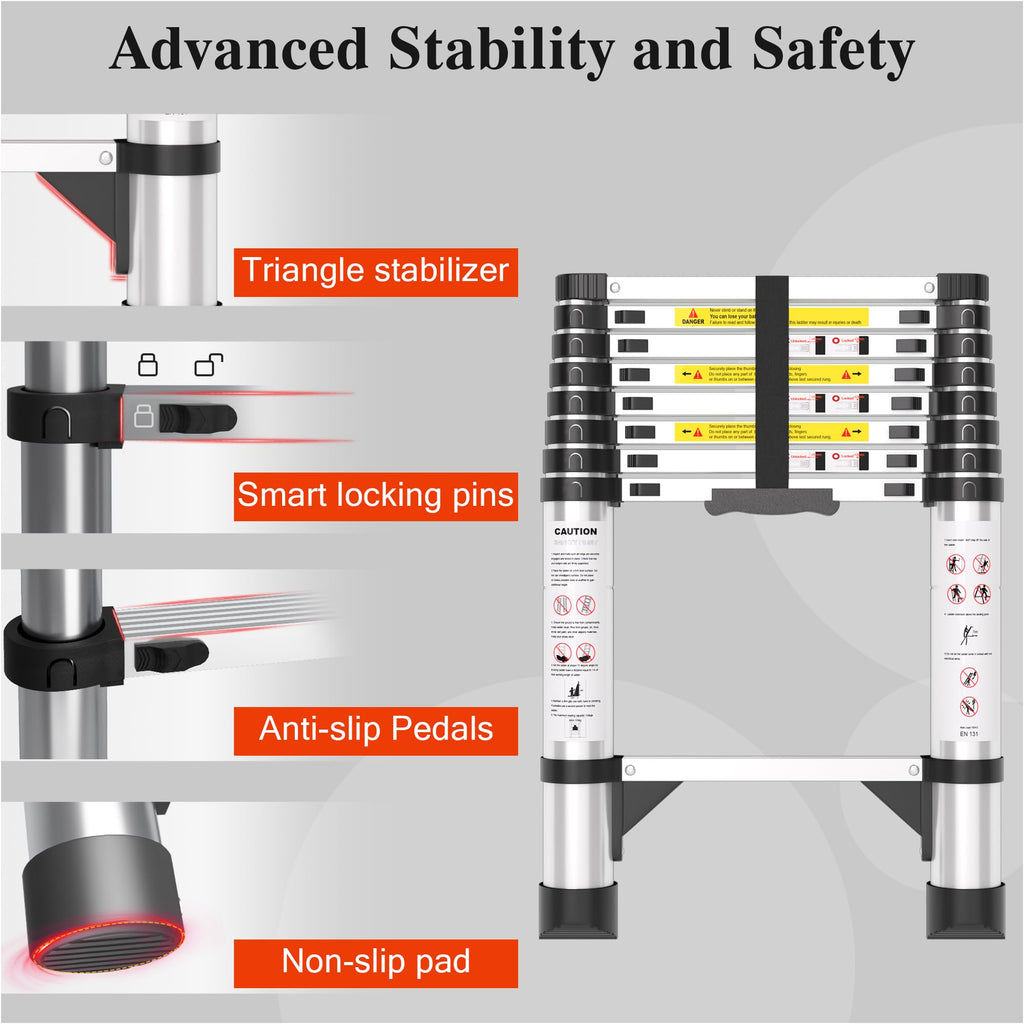8.5 FT Aluminum Telescoping Ladder U5076
