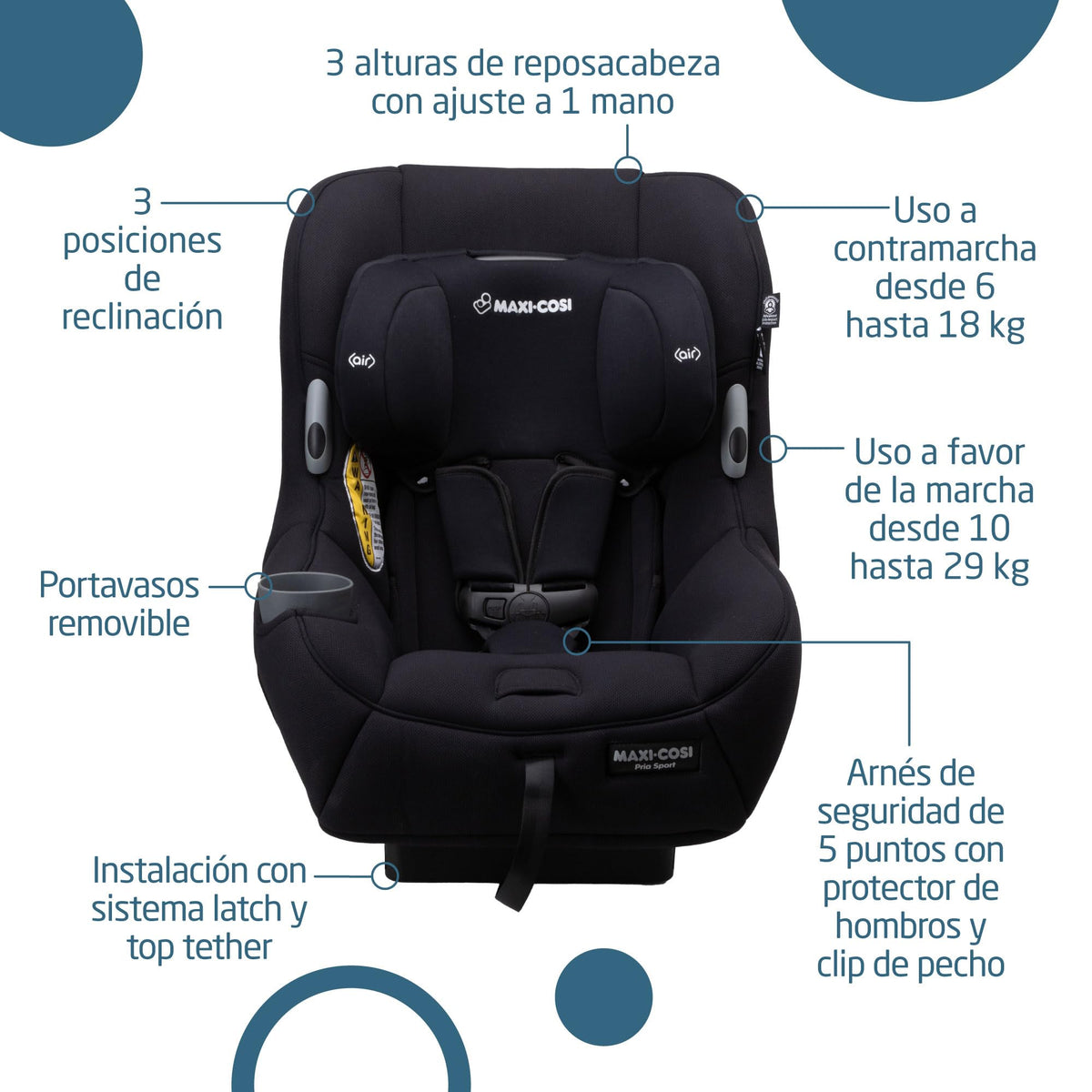 2-in-1 Convertible Car Seat Midnight Black A50763
