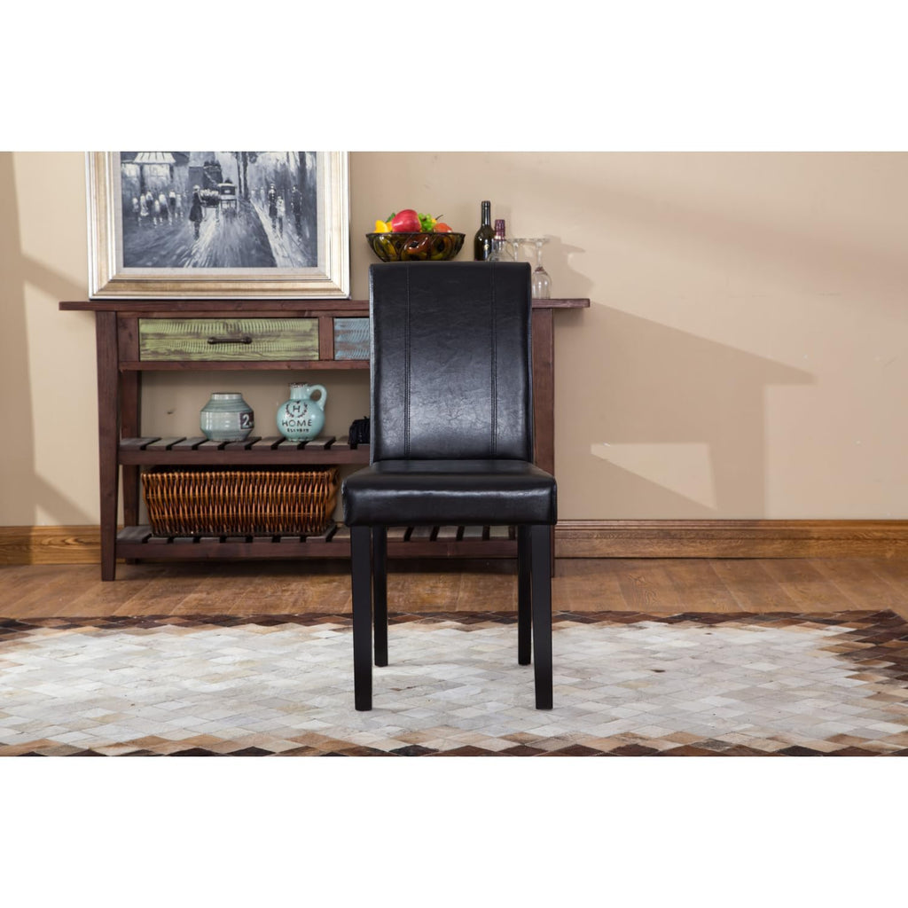 Black Faux Leather Parson Chair Set of 2 H889560