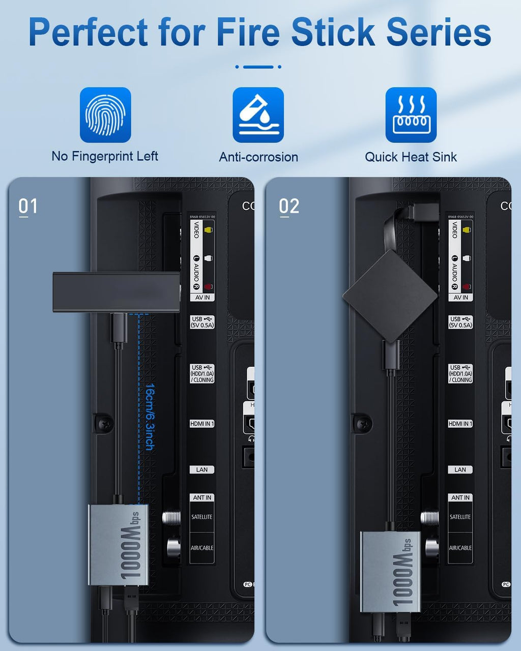 1000 Mbps Micro USB to RJ45 Ethernet Adapter B441638