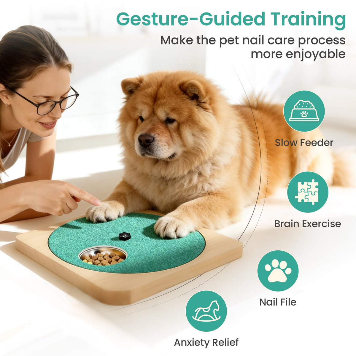 Wooden Dog Nail Scratch Board with Treat Box E95828