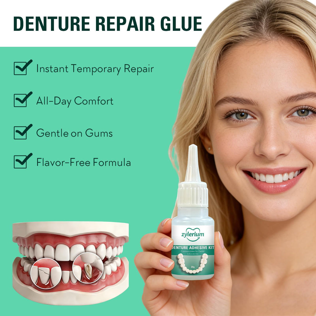 Denture Repair Kit Dental Glue 0.7OZ B880