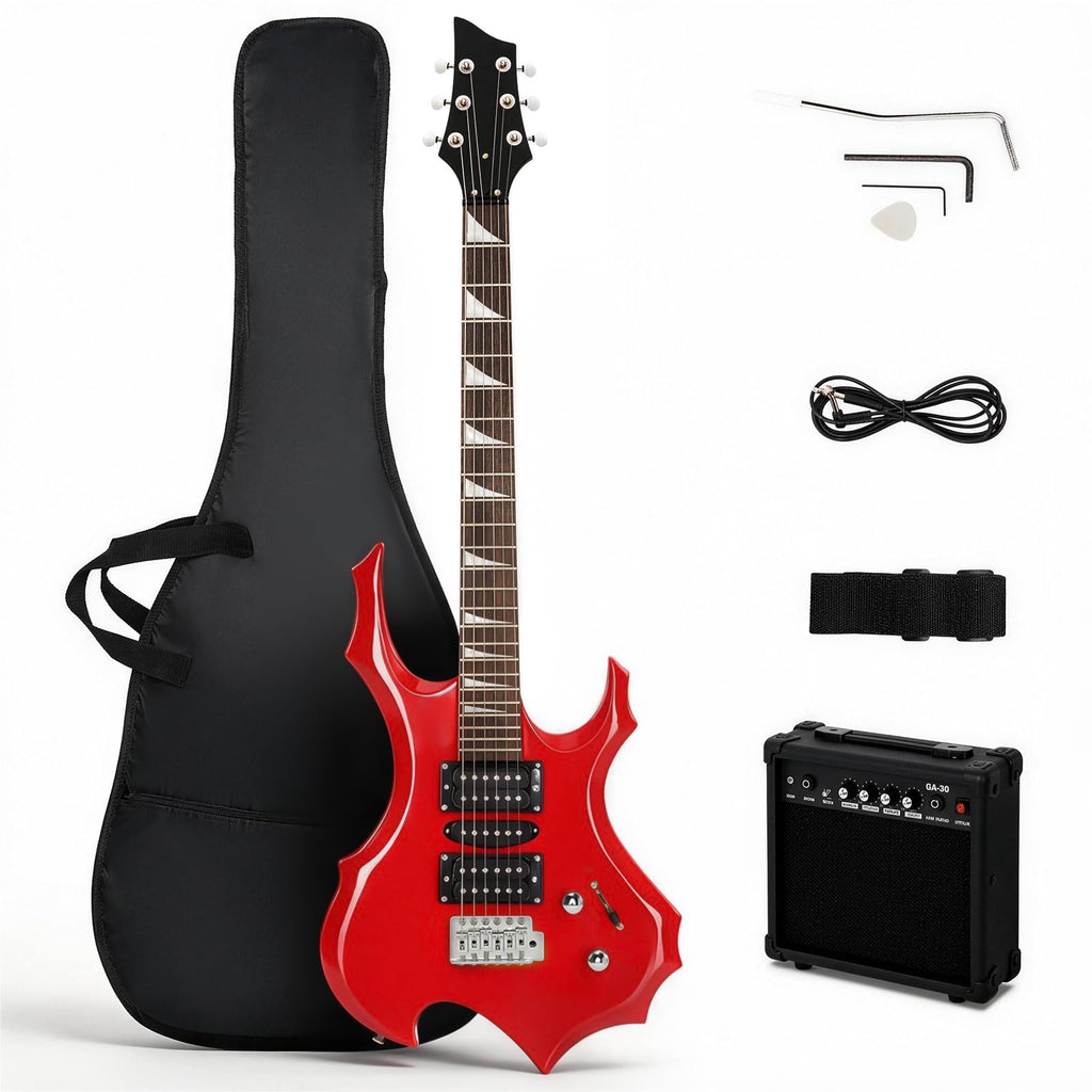 Red Electric Guitar Kit with Amplifier N2740