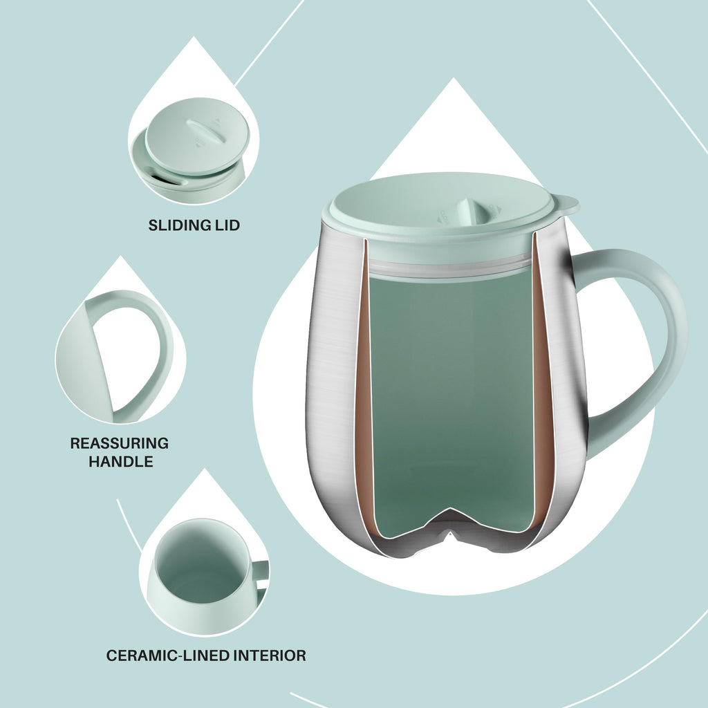 16 oz Insulated Coffee Mug with Lid and Handle O403