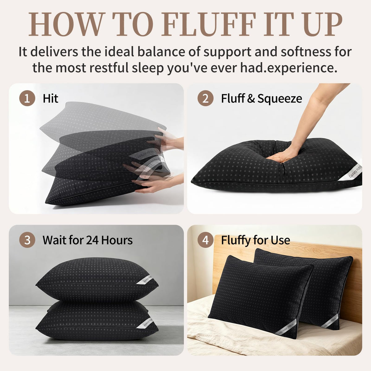 King Size Set of 2 Cooling Down Alternative Bed Pillows O62145