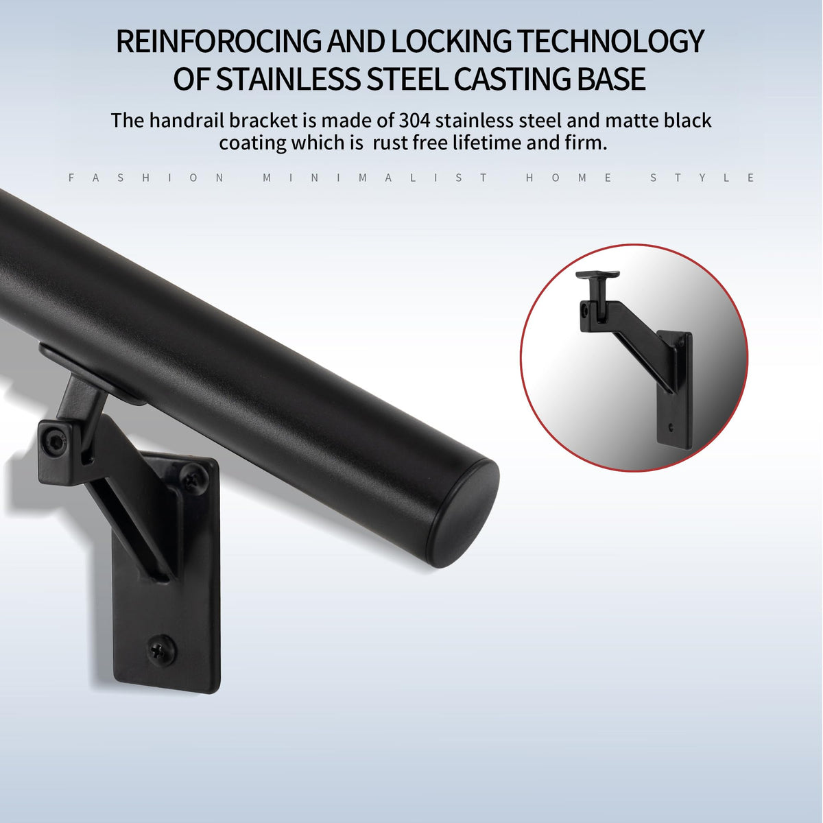 5 FT Aluminum Handrail Kit with Stainless Steel Brackets K109