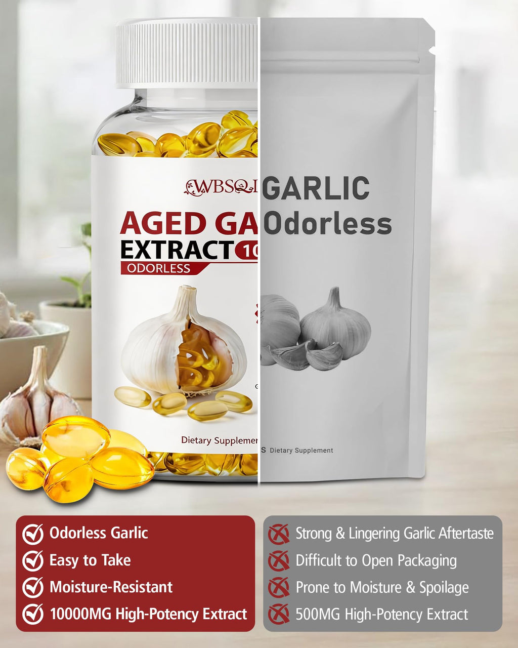 Aged Garlic Extract 10,000 mg 300 Softgels R342