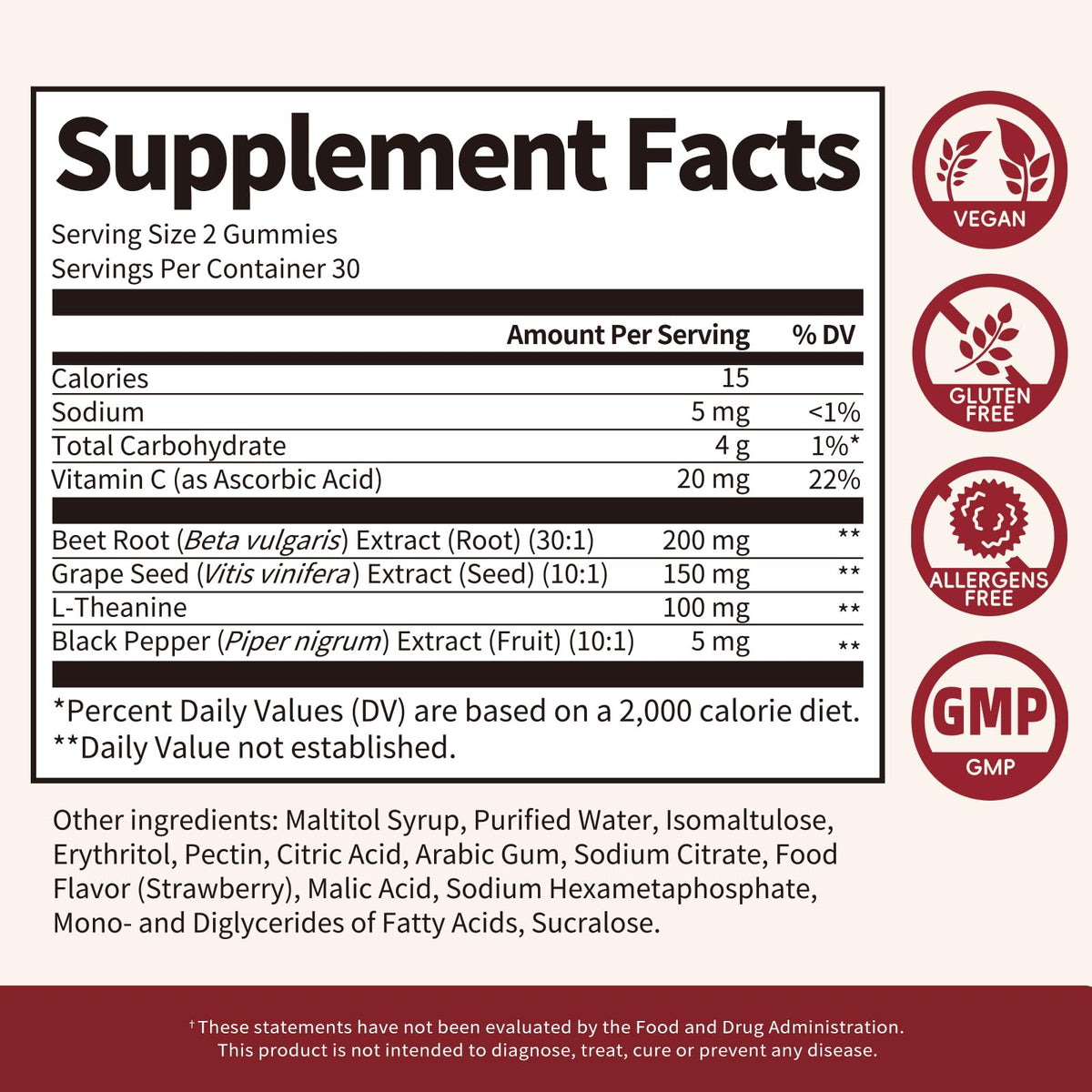 Beet Root Gummies 60 Count G583