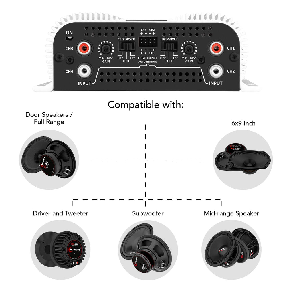 1200 Watt 4 Channel Class D Car Amplifier E388755