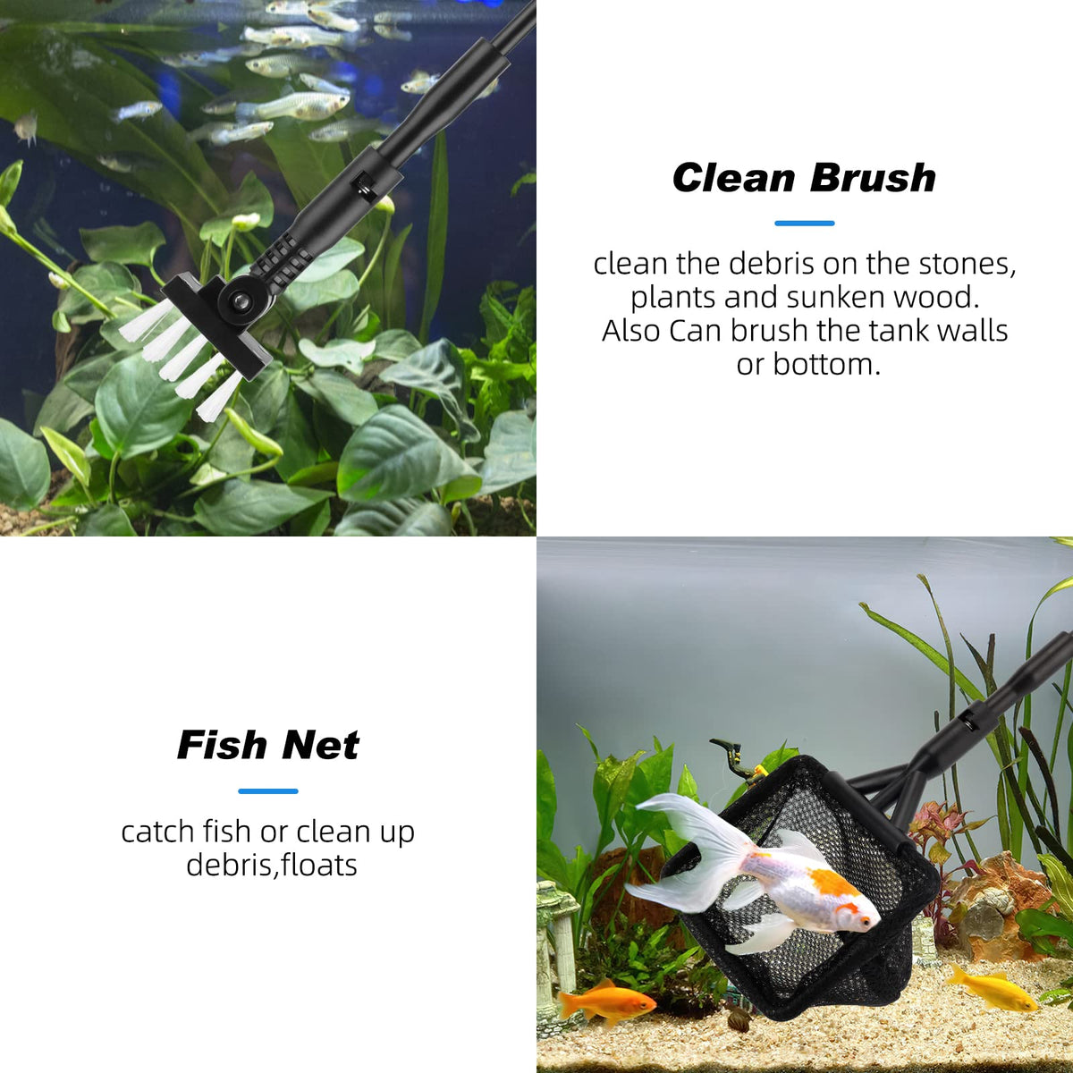 Small Fish Tank Cleaner Aquarium Cleaning Tools Kit X20731