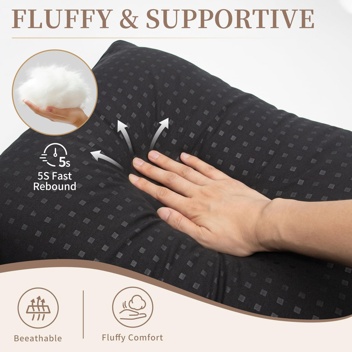 King Size Set of 2 Cooling Down Alternative Bed Pillows O62145