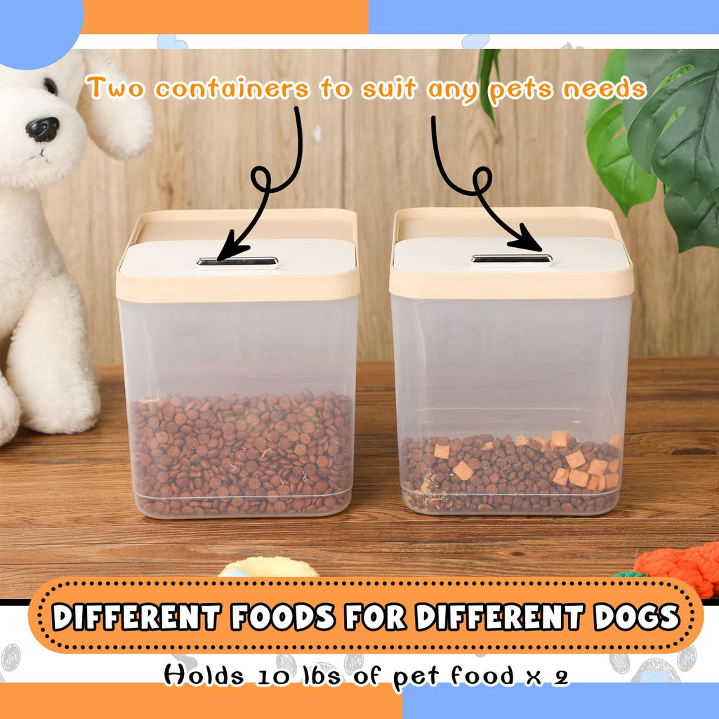 2 Pack 30 Lbs Airtight Dog Food Storage Container with Scoops Q554