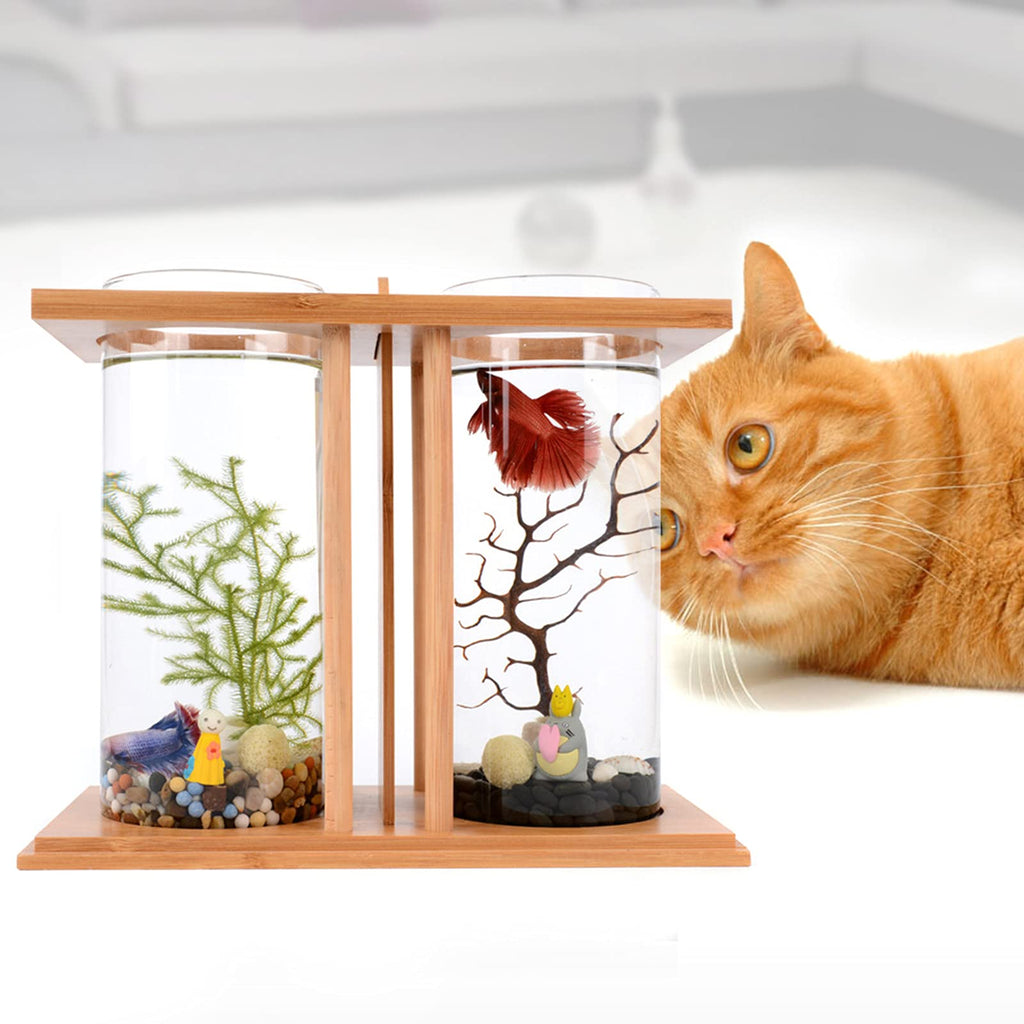 Bamboo Desktop Aquarium with LED Light W6990