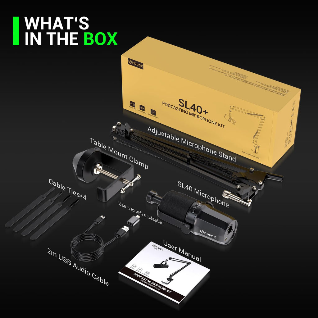 USB/XLR Dynamic Microphone Kit with Boom Arm D7829