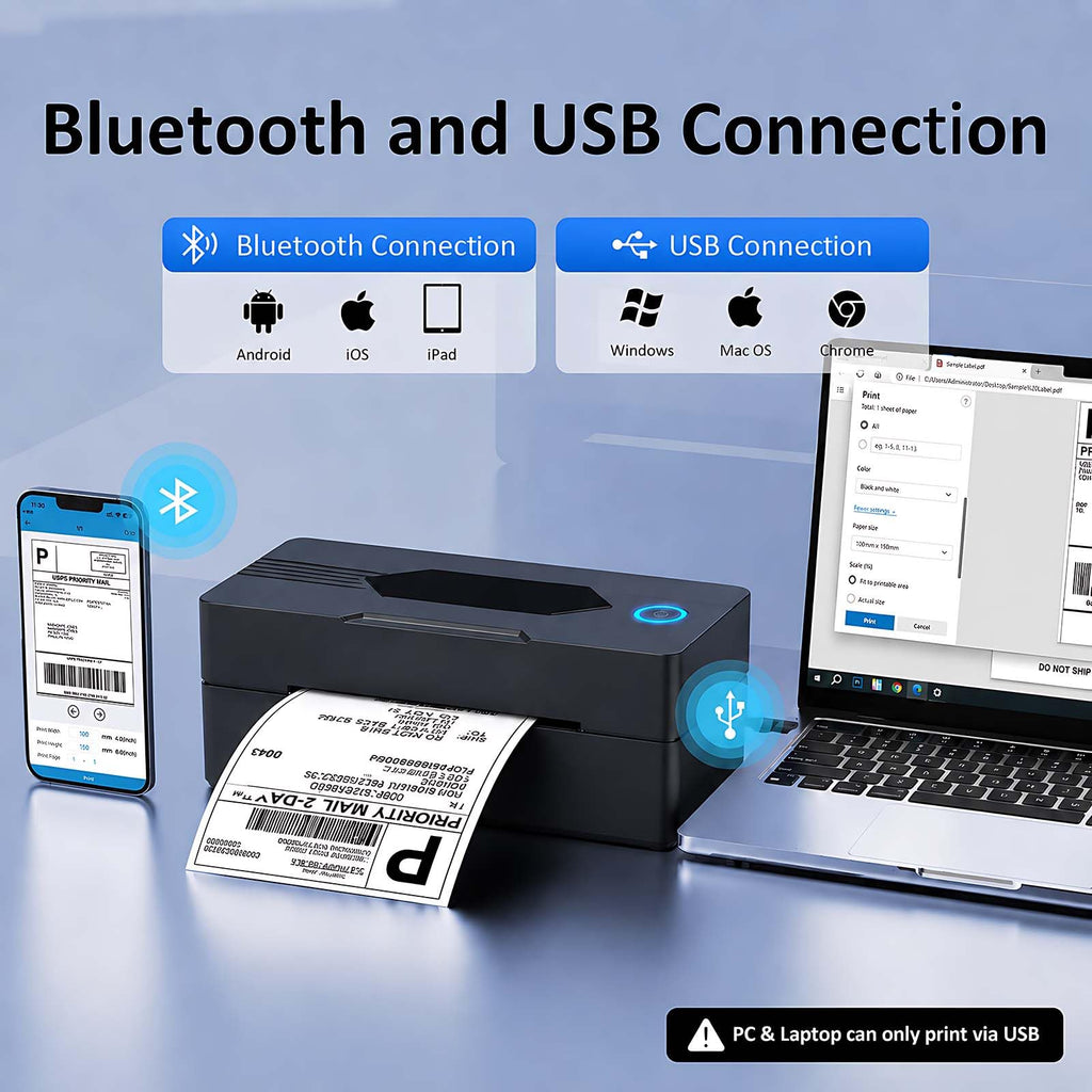 Bluetooth 4x6 Thermal Label Printer D359