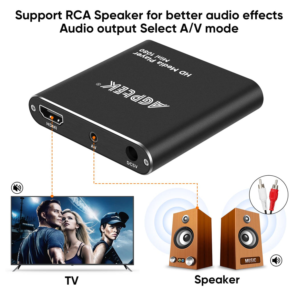 Black Mini 1080p Full-HD HDMI Digital Media Player A746