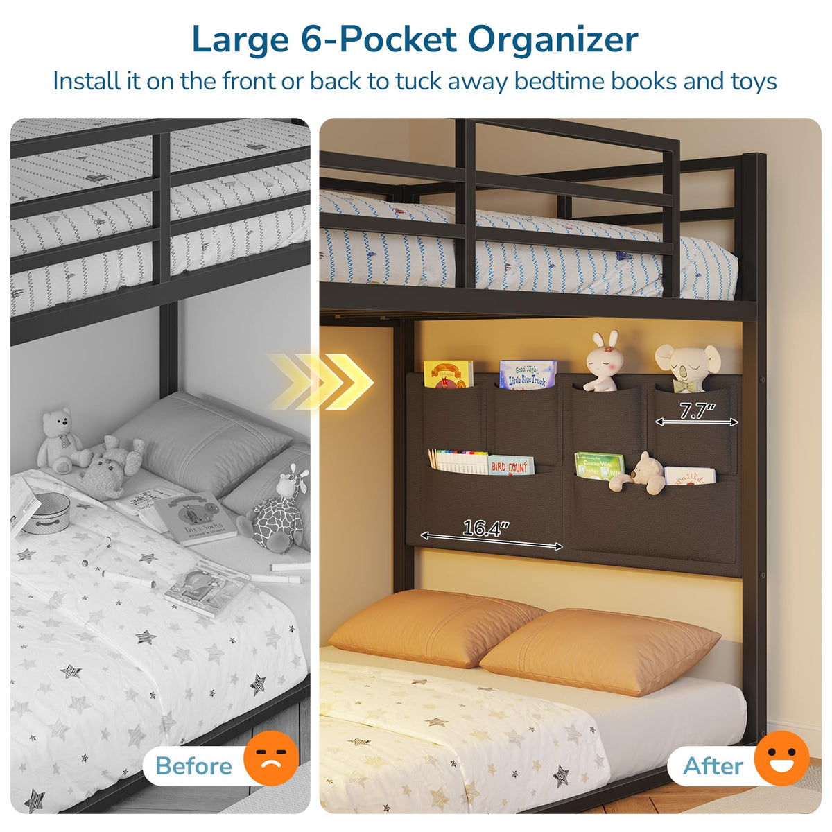 Twin Over Twin Bunk Bed with Storage Staircase & 6 Drawers O31792