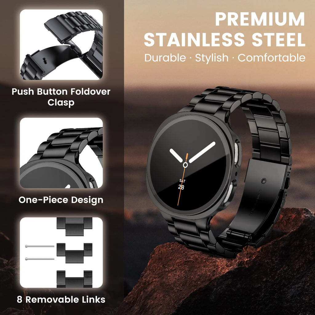 Stainless Steel Band and Case for Samsung Galaxy Watch 8 9 44mm 40mm D8725