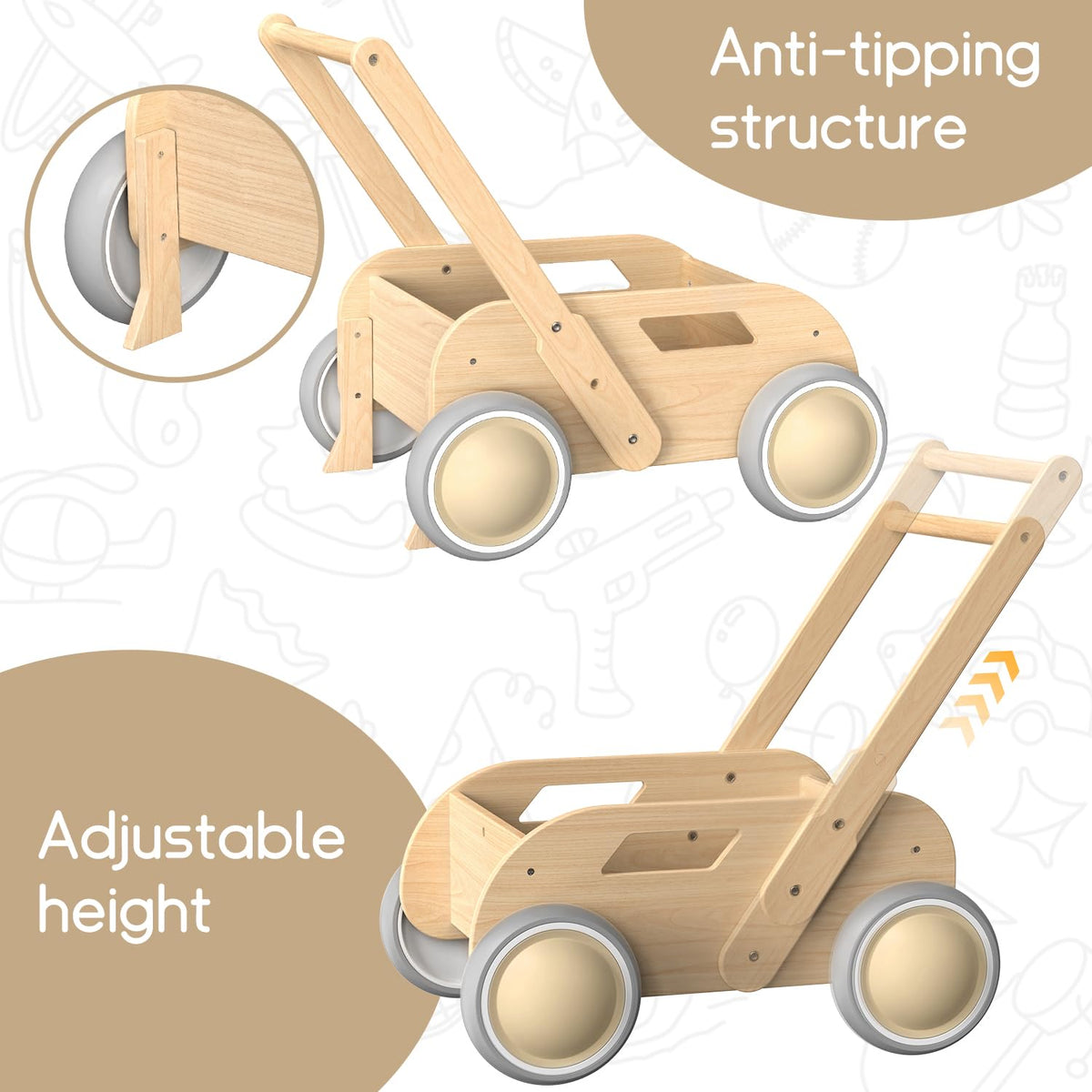 Wooden Baby Push Walker I605