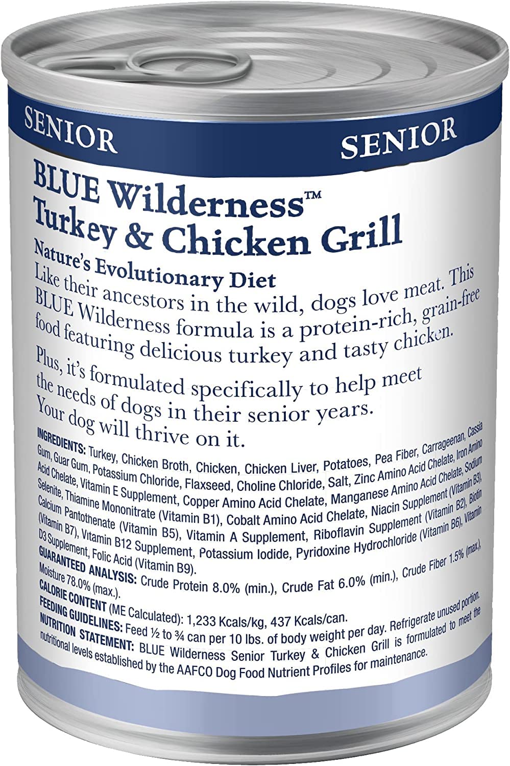 High Protein Wet Food for Senior Dogs, Turkey & Chicken, 12.5-oz Cans, Pack of 24 H656664