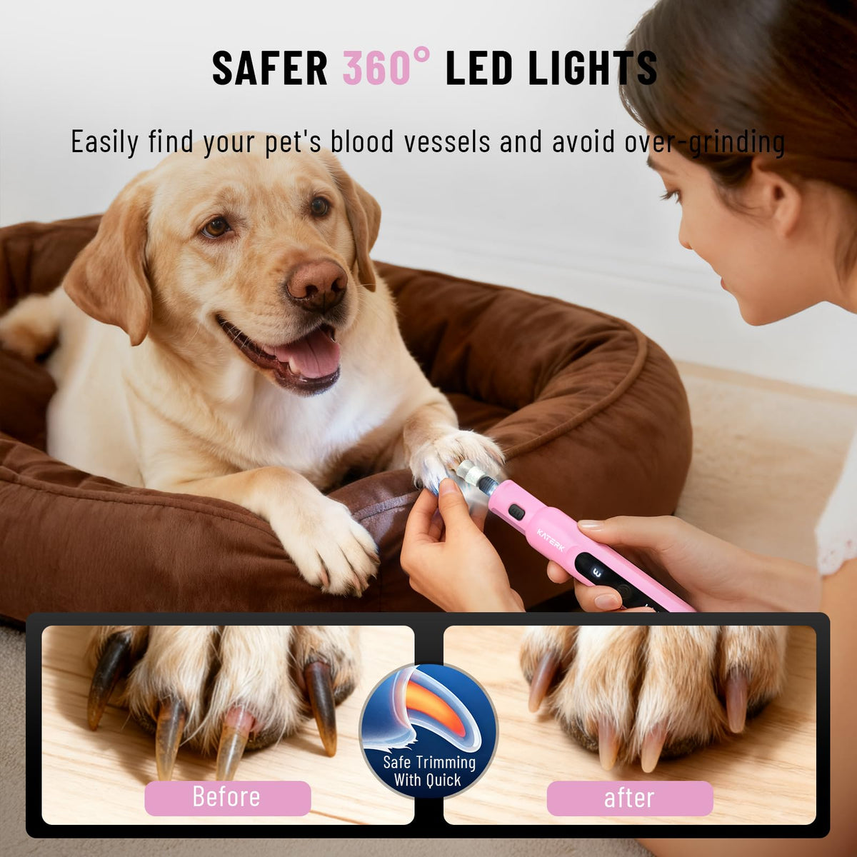 5 Speed Quiet Electric Dog Nail Grinder U6144
