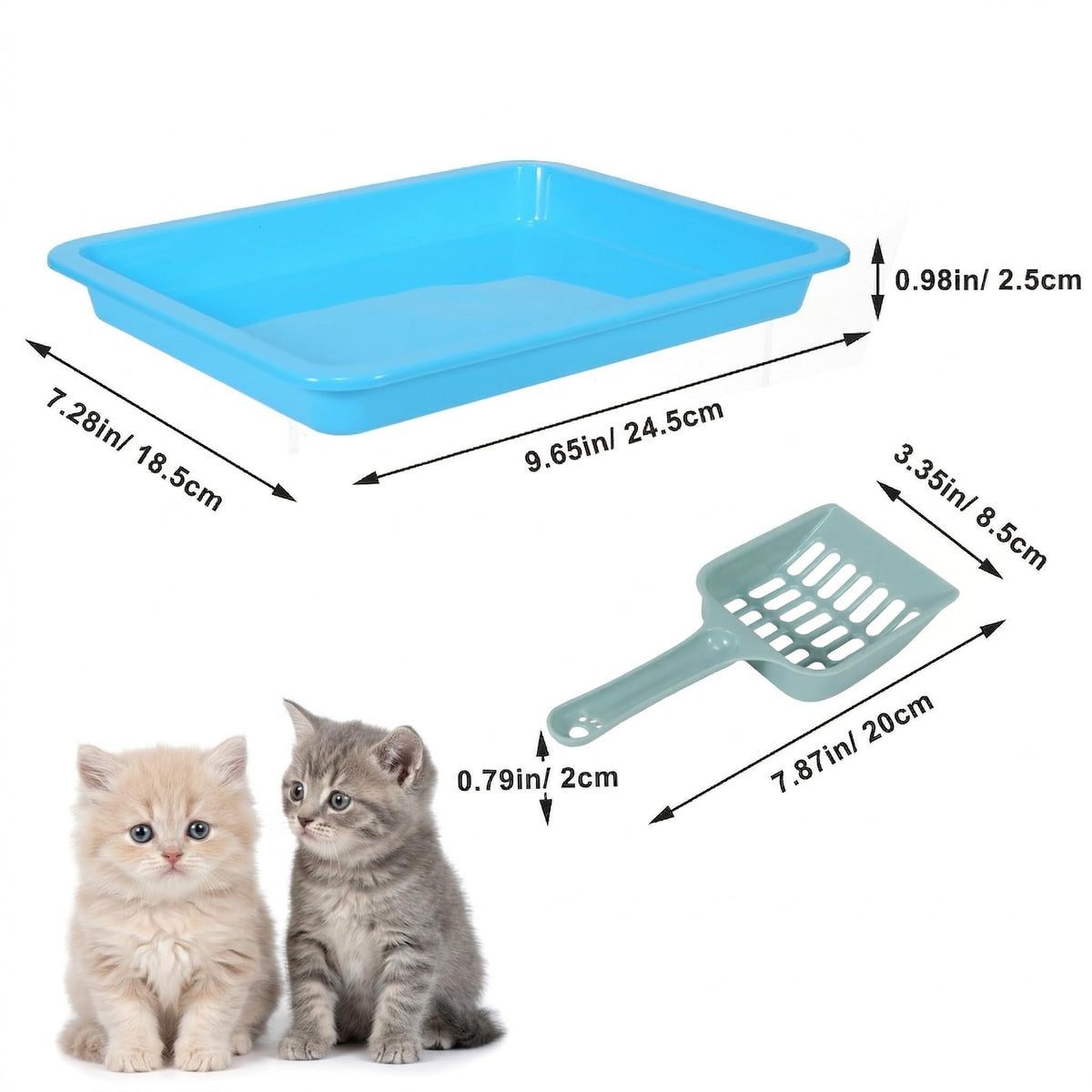 6 Pcs Low Entry Portable Litter Box with Scooper Y5370