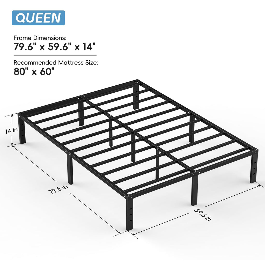 Queen Metal Platform Bed Frame with Storage H494334