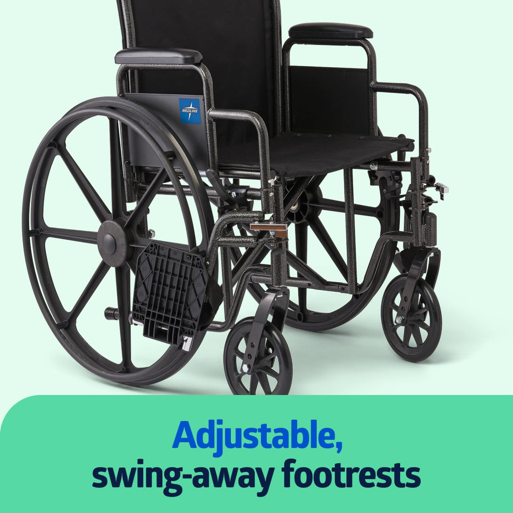 Folding Wheelchair with Swing-Back Desk-Length Arms and Swing-Away Footrests N29612