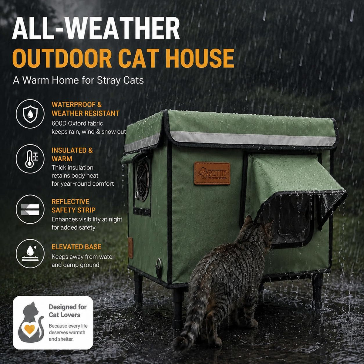 Waterproof Insulated Outdoor Cat House P762143