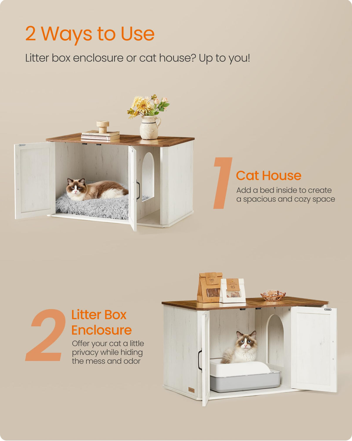 Modern Cat Litter Box Enclosure Y65827