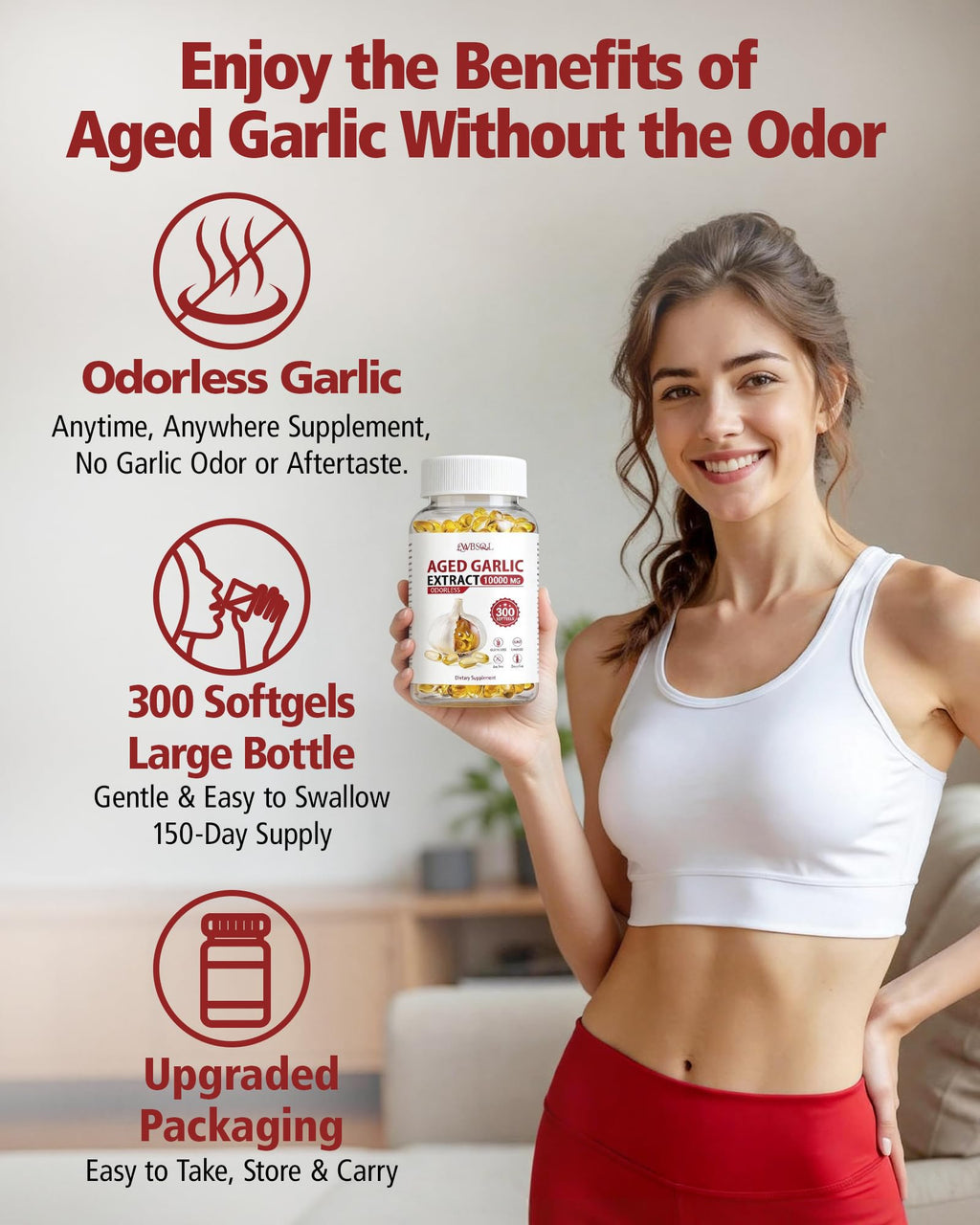 Aged Garlic Extract 10,000 mg 300 Softgels R342