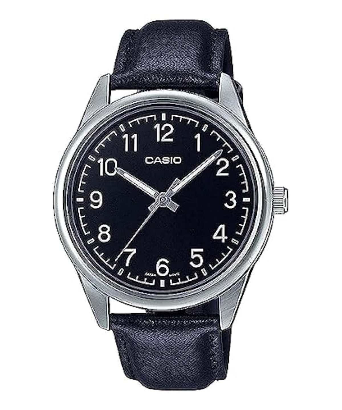 Men's Analog Black Leather Band Watch V495026