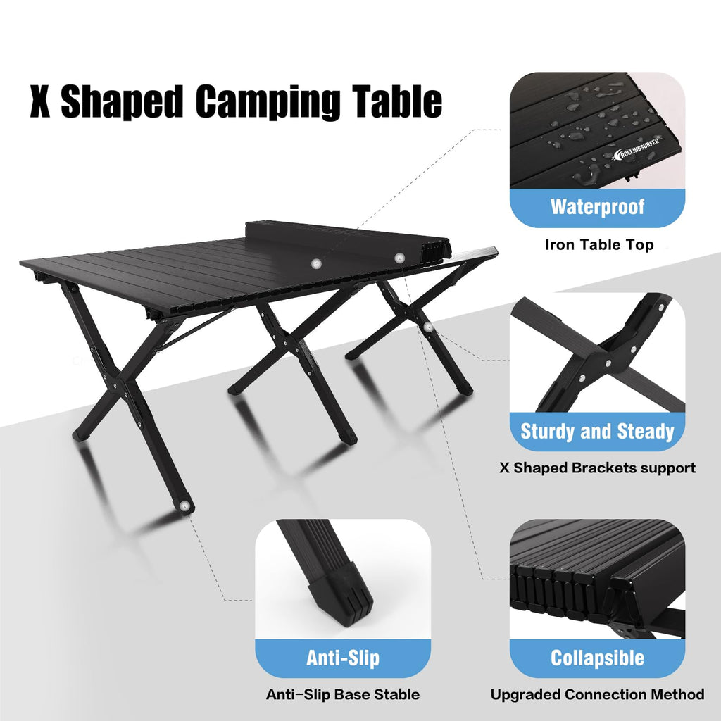 Folding Aluminum Camping Table with Carrying Bag O839