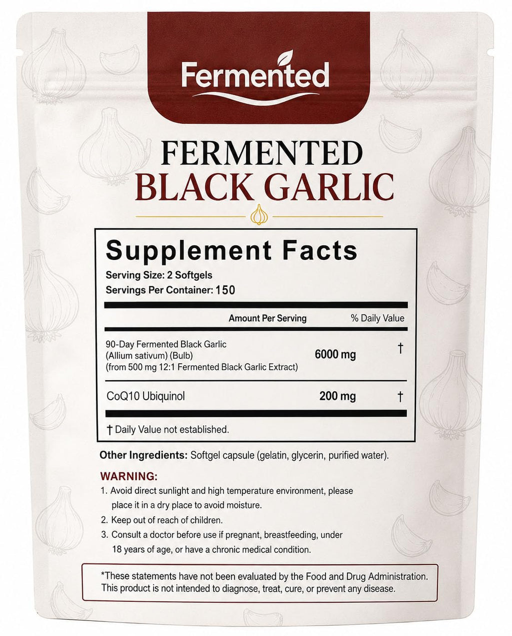 Black Garlic Coq10 Ubiquinol Softgels V95295