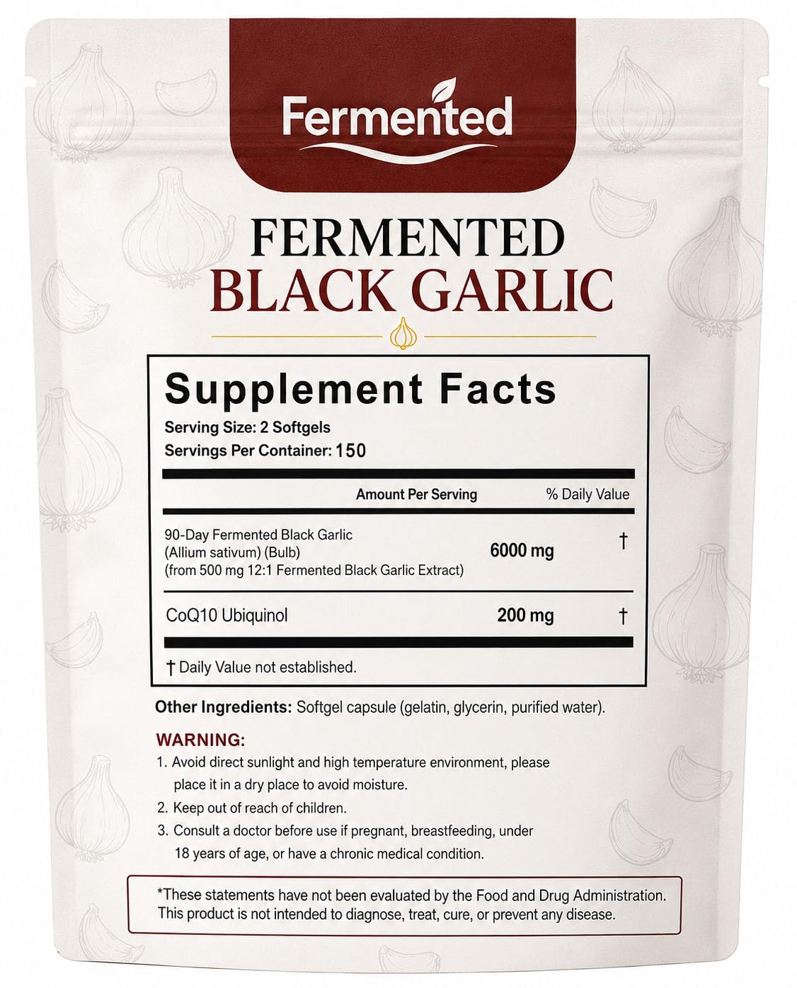 Black Garlic Coq10 Ubiquinol Softgels V95295