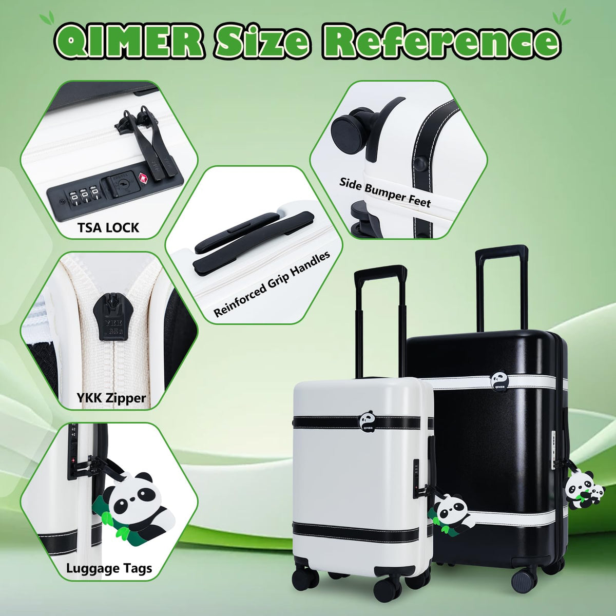20-inch White PC Hardshell Carry-On Luggage with Spinner Wheels F887593
