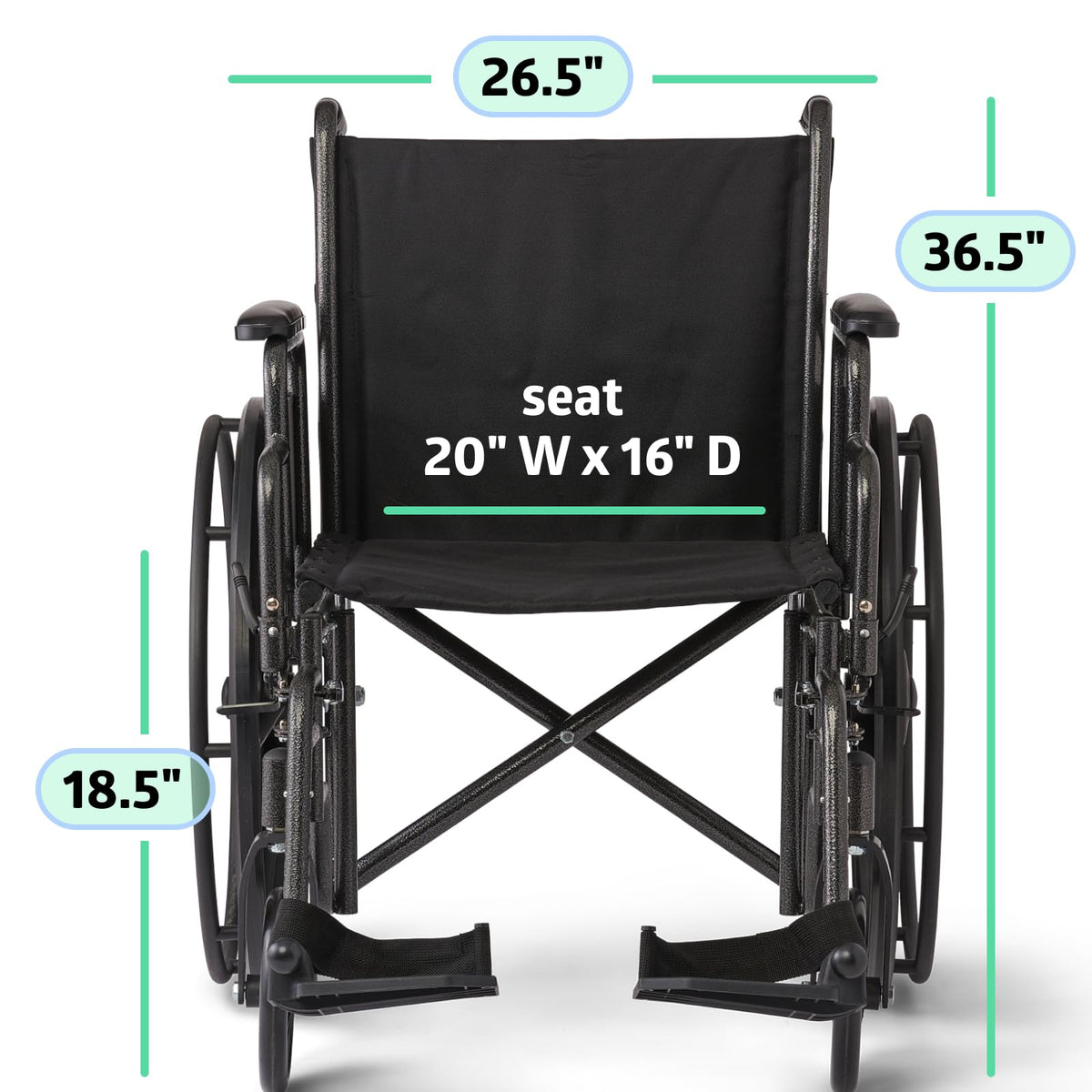 Folding Wheelchair with Swing-Back Desk-Length Arms and Swing-Away Footrests N29612