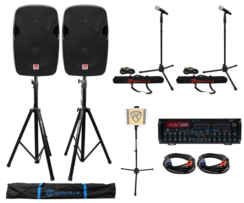 12" PA Speaker Pair Karaoke Bundle with Amp K165