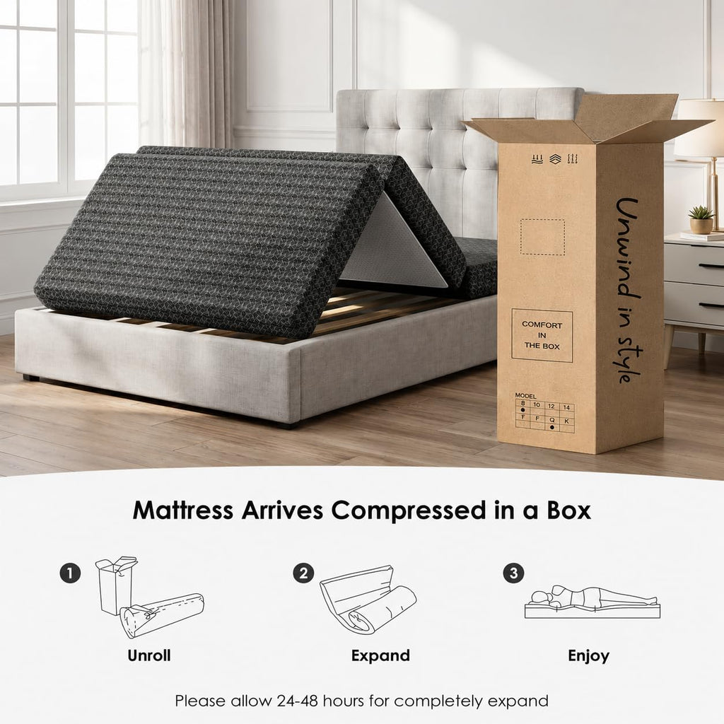 Queen Tri-Fold Memory Foam Mattress T7065