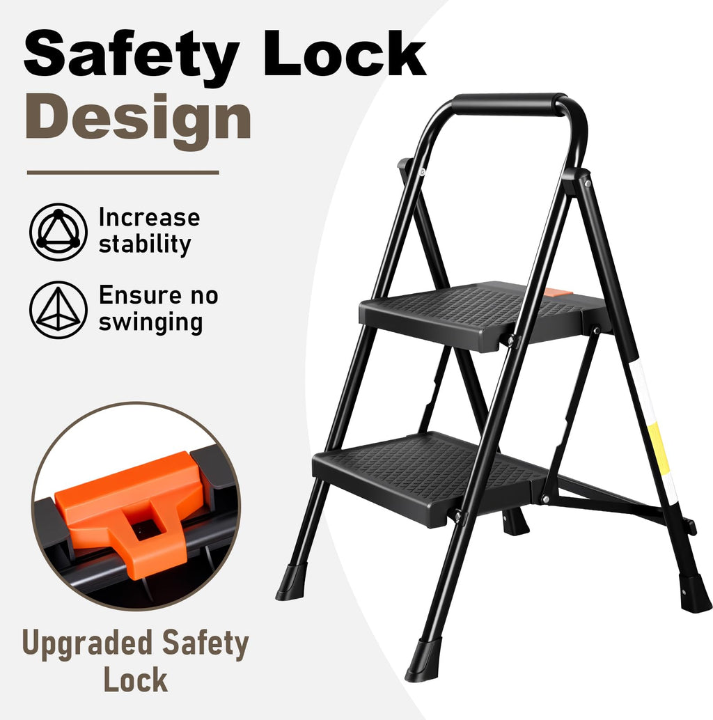 2 Step Steel Ladder with Anti-Slip Pedal N494142