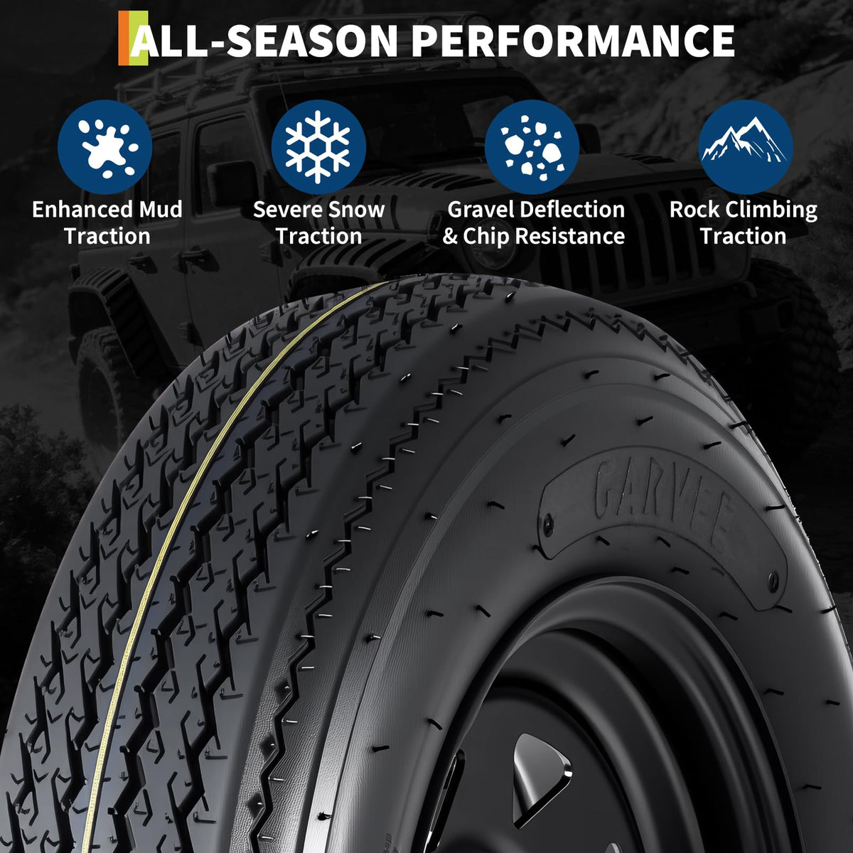 2-Pack 5.30-12 Trailer Tires with Rim, 6-Ply, 1050 LBS Load I9858