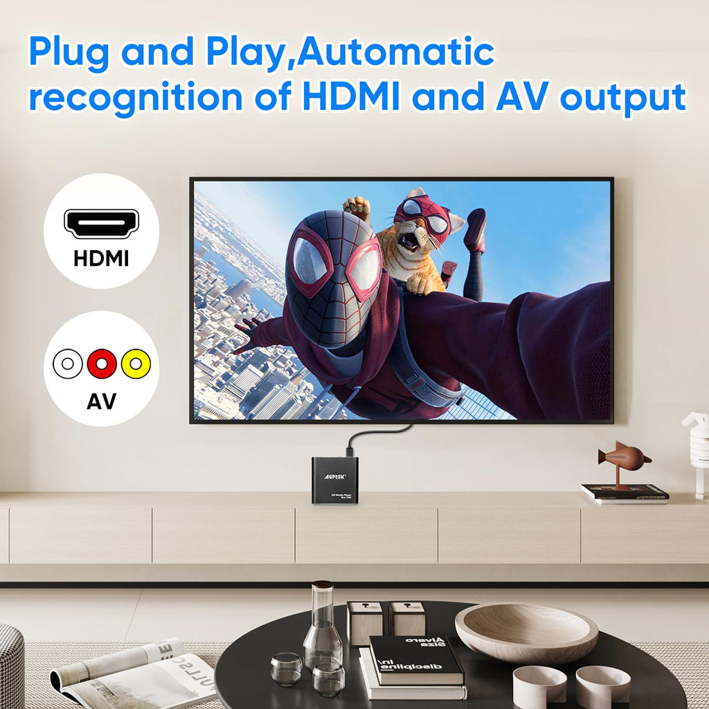 Black Mini 1080p Full-HD HDMI Digital Media Player A746
