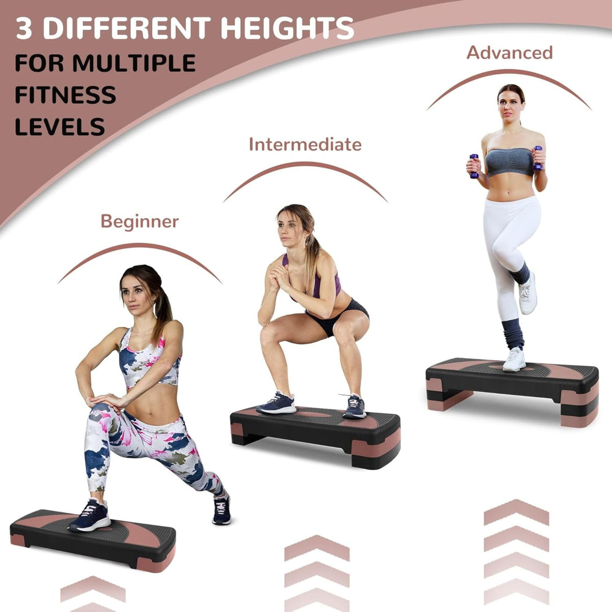 31" Adjustable Step Aerobic Platform with 4 Stackable Risers U497119