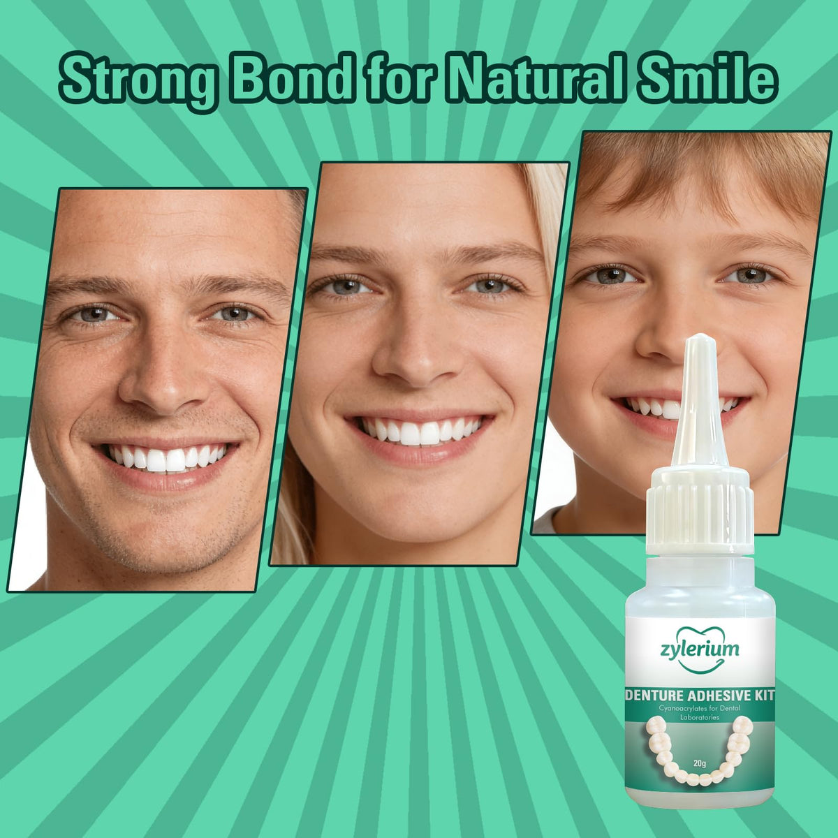 Denture Repair Kit Dental Glue 0.7OZ B880